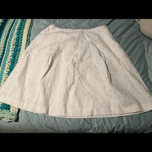 Talbots Woman size 16W white eyelet pleated skirt